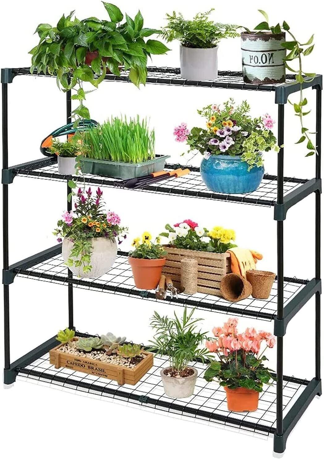 4 Tier Steel Greenhouse Shelf HOMION