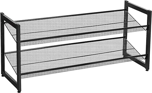 2 Tier Metal Mesh Shoe Rack Free standing – HOMION